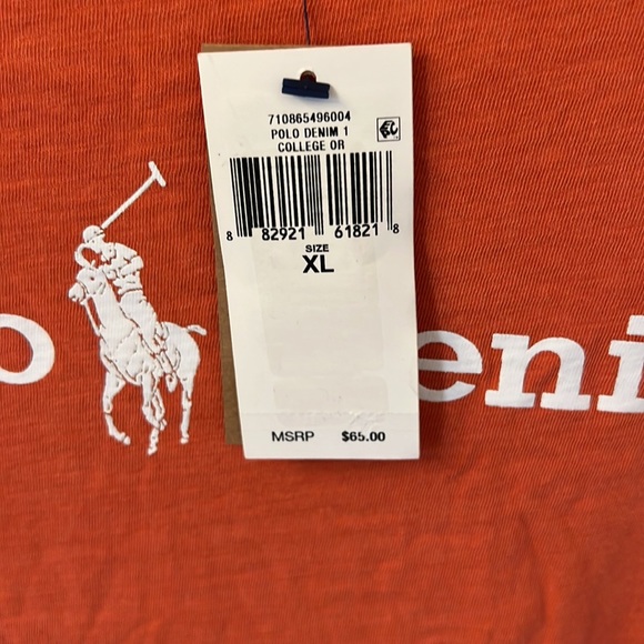 Ralph Lauren Polo Denim T-Shit in Orange Size XL and L - Picture 5 of 7